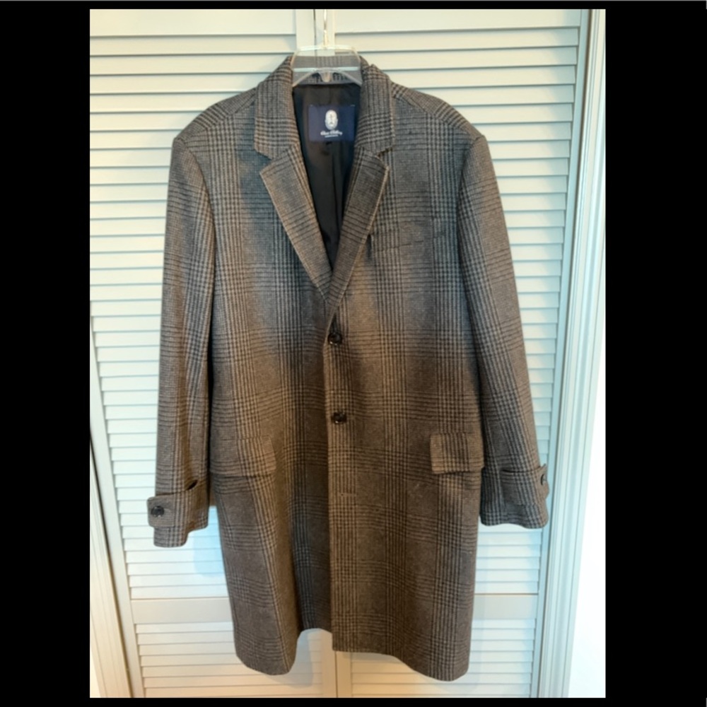 Lands’ End Wool Houndstooth Overcoat (Size L)
